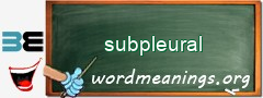WordMeaning blackboard for subpleural